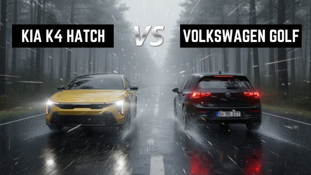 2026 KIA K4 GT Turbo line Hatchback vs. 2026 Volkswagen Golf GT